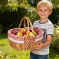 thumbnail image 5 of Clearance Sale! Wicker Picnic Sundries Photography Props With Handle Storage For Wedding Holiday Gardening Hiking Food Storage Practical Home Decor 10.2" X 9.8" X 7.9", 5 of 6