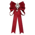 thumbnail image 3 of Segolike Bow Tie for Women Brooch Pin Accessories Formal Solid Color Girls Classic Ladies Necktie Neck Tie for Uniform Dark Red, 3 of 8