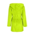 thumbnail image 5 of Long Sleeve Cotton Robes for Women Fleece Women's Nightgowns & Sleepshirts Oversize Cute Women's Sleepwear House Womens Robe Green, 5 of 9