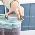 thumbnail image 4 of Flip Tite Storage Container with Lid Airtight Easy Open, Stackable Acrylic Canister Jar for Kitchen Pantry Organizer, Snack Cracker Pasta Cereal Pet Food Treats Cat Dog (Blue), 4 of 8