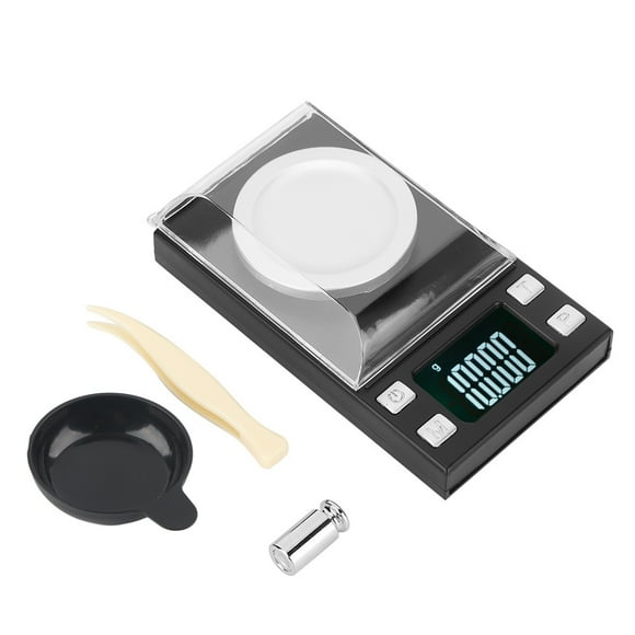 Báscula electrónica digital portátil de alta precisión con pantalla LCD de 0,001 g para pesar joyas y pastillas de oro (20 g/0,001 g)