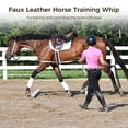 thumbnail image 3 of 2 PCS Faux Leather Horse Training Whips, 18.5 Inches Black Riding Crop with Handle, Horse Flogger Whip, Horse Training Controlling Tool, Essential Equestrian Tool for Riding and Training, 3 of 6