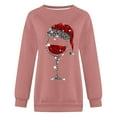thumbnail image 4 of Kcodviy Chandail en Molleton pour Femmes Joyeux Décontracté Chaud Hauts Femmes Imprimé de Noël Col Rond Chemise Colorée Ajustée chandail Hauts Adaptés Chandails en Molleton Athlétiques pour Femmes Manches Longues Chemises d'Entraînement Blouse Ample, 4 of 4
