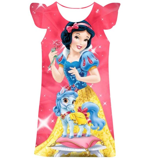 Disfraz de niña de dibujos animados, vestido de Blancanieves de Disney, vestido de princesa de Disney de verano, ropa de fiesta de cumpleaños para niños de 2 a 10 años, 12 meses Gao Jinjia LED