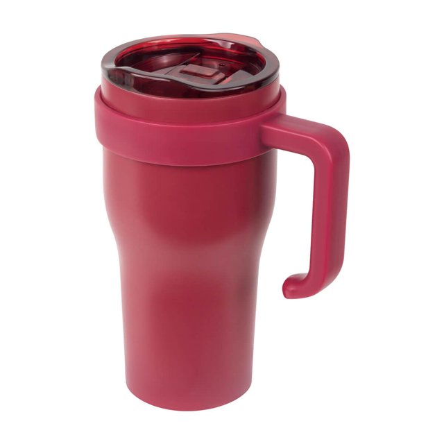 Termo metálico con doble pared, tapa con cierre push y válvula de seguridad rojo 13.4 x 18.2 x 9.5
