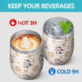 thumbnail image 4 of 12oz Stemless Wine Tumblers Beige Cow Flower Pattern Vacuum Insulated Stainless Steel Travel Tumbler Cups Mug with Lid and Straw for Champaign,Cocktail,Beer with Cleaning Brush, 4 of 5