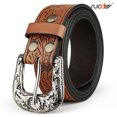 thumbnail image 3 of SUOSDEY Western Belts for Women Men Brown Cowgirl Cowboy Leather Belts for Jeans Xmas Gift, 3 of 5