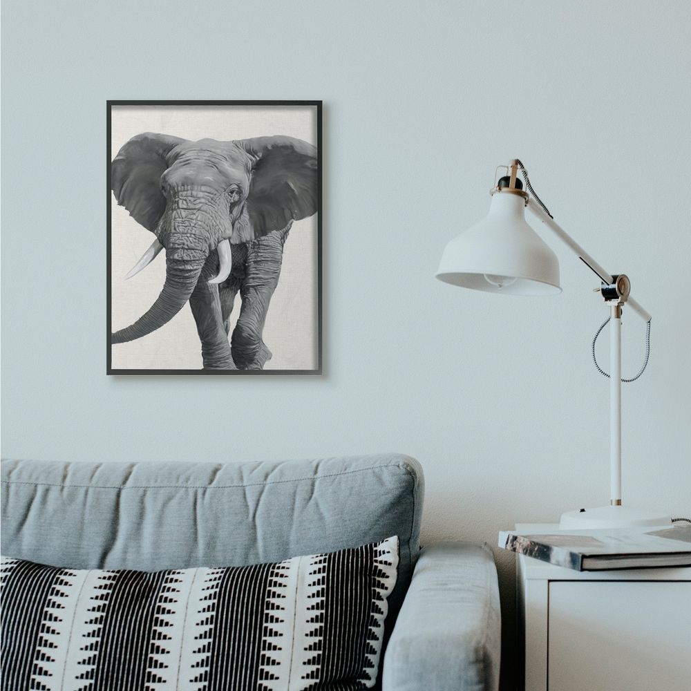 Stupell Industries Elephant Marching Animal Painting Framed Wall Art by Ziwei Li