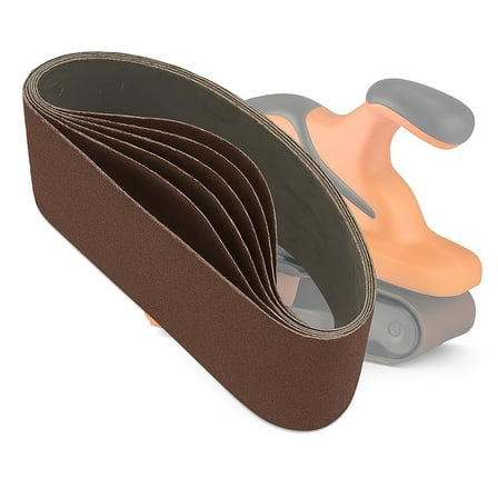 eQualle  3 x 21 Inch Sanding Belts 80 Grit Aluminum Oxide Durable Cloth Backing 5 Pack