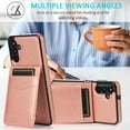 thumbnail image 4 of ELEHOLD Wallet Case for Samsung Galaxy A14 5G Credit Card Slots Premium Leather Magnetic Buckle Vertical & Horizontal Kickstand Function Shockproof Flip Wallet Cover,Rosegold, 4 of 7