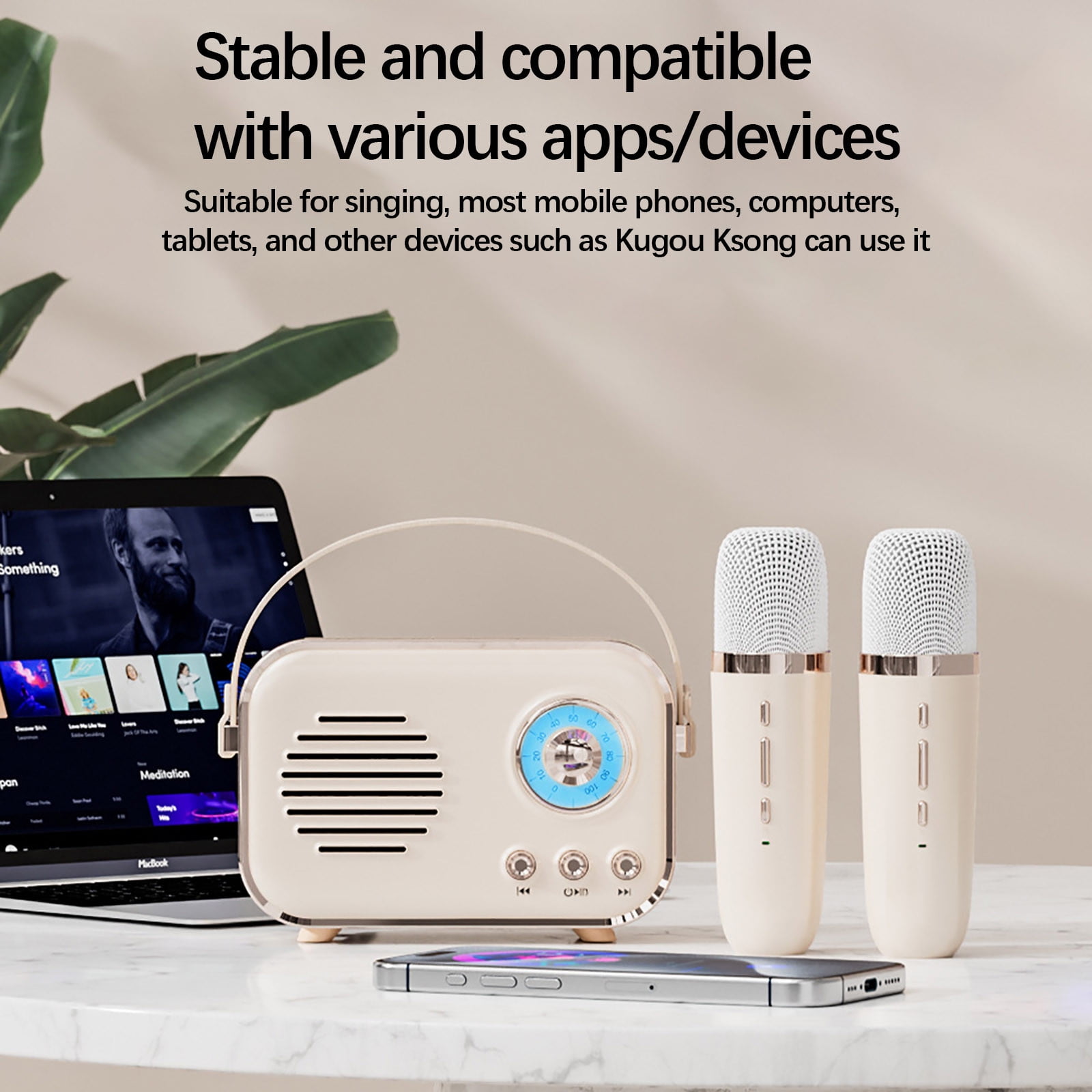 Apmemiss Clearance Karaoke Machine for Kids, Mini Portable Bluetooth Karaoke Speaker Wireless Mics for Kids Adults, Gifts Toys for Girls Boys Family Home Party Coworker Christmas Gifts