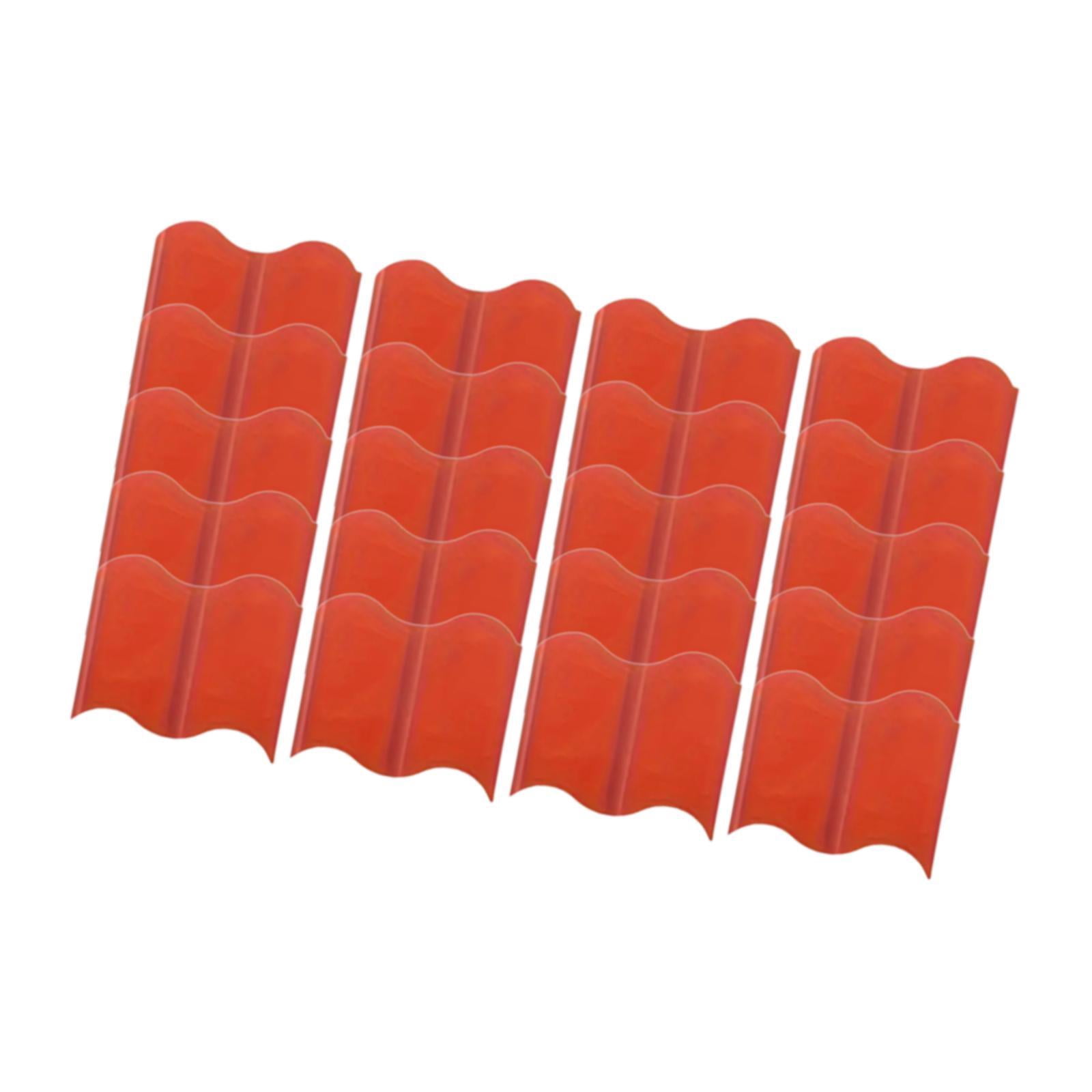 Aymzbd 20 Pieces Garden Edging Border Ornament Yard Edge Walkway Driveway Versatile DIY Red