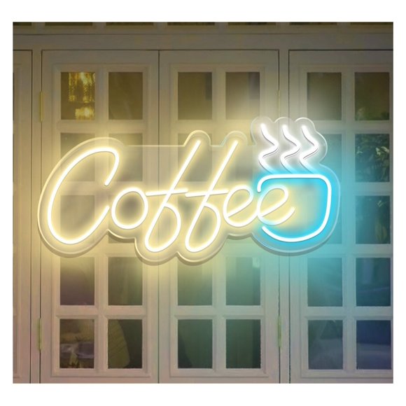 Letrero De Neón Café Para Bar, Sala Juegos, Dormitorio, Estar, Decoración Pared Para Fiestas Cumpleaños 45cm