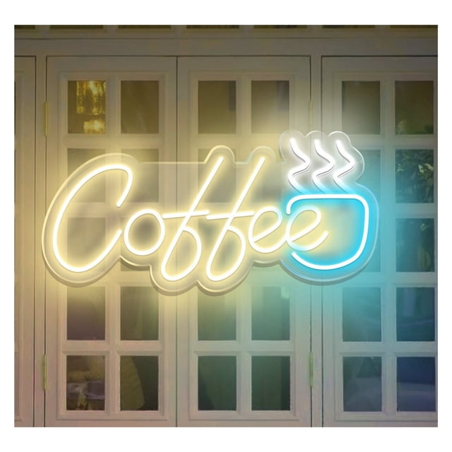 Letrero De Neón Café Para Bar, Sala Juegos, Dormitorio, Estar, Decoración Pared Para Fiestas Cumpleaños 45cm