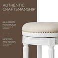 thumbnail image 6 of Maven Lane Pullman 31 Inch Tall Backless Alabaster White Finish Bar Height Upholstered Barstool with Cream Fabric Cushion Seat, Set of 2, 6 of 7