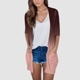 thumbnail image 2 of ASFGIMUJ Womens Cardigan Sweaters Plus Size Lightweight Open Front Cardigans Fall Outwear Tops Thin Cover Ups Three Quarter Sleeve Sweater Casual Coats Tops Print Cardigan XXL, 2 of 4