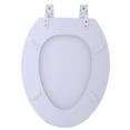 thumbnail image 3 of Elongated Wood Toilet Seat, White - 19 Inch - Fits All Elongated Size Fixtures - Easy To Install Fantasia By   Decor, 3 of 3
