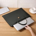 thumbnail image 1 of Fwttom A4 File Folders Waterproof Leather Case Folder Document Case Bag Pouch File Bag Document Storage Document Holders with Removable Hand Strap, 1 of 6