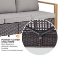 thumbnail image 3 of PARKWELL Outdoor 3-Seat Patio Sofa Furniture,Weather Resistant Wicker Couch with Deep Seat Anti-Slip Cushion,Gray, 3 of 10