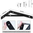 thumbnail image 2 of Soportes de pared para estantes de alta resistencia, 150 x 95 x 15 mm, juego de 4, metal negro para cocina y dormitorio, incluye tornillos, 2 of 5