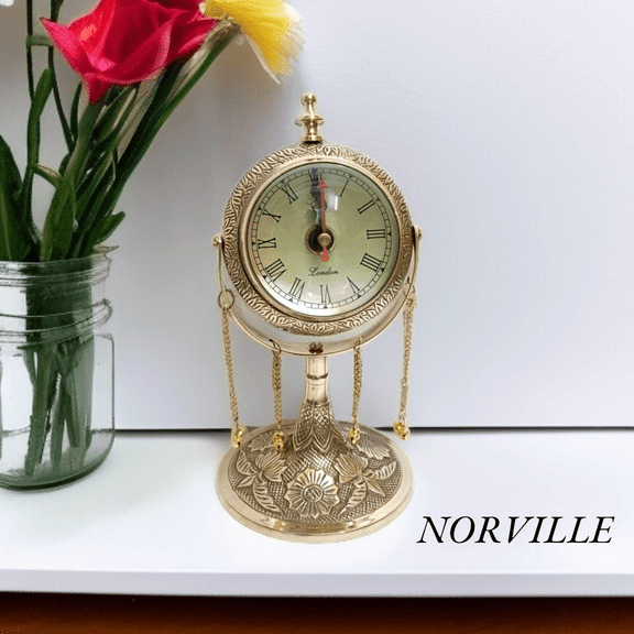 Vintage Brass Table Clock, Clock For Living room Office Home Décor
