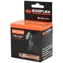 Motiv Exoflex Kinesiology Athletic Tape Roll - UN-CUT Black/Orange