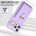 thumbnail image 4 of Nalacover for iPhone 14 Pro Ring Holder Crossbody Wallet Case with Credit Card Slots, Lanyard Shoulder Strap Premium PU Leather Wrist Hand Strap Cover with Kickstand,Purple, 4 of 10