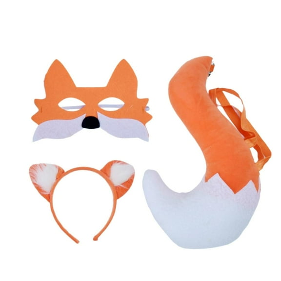 SDFGTstore Foxes Ear Headband Hair Hoop Headband Faux Tail Set Tail and Ears Set