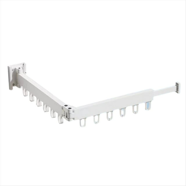 Tendedero Retráctil Plegable para Ropa, de Pared, para Interiores y Exteriores, con 2 Pliegues y 12 Anillas de Aluminio, Color .