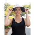 thumbnail image 5 of Gustave Women Sun Visor Hats Headband Wide Brim Cap Roll Up UV Sun Protection Hiking Beach Summer Hat Dual Purpose, Beige, 5 of 8