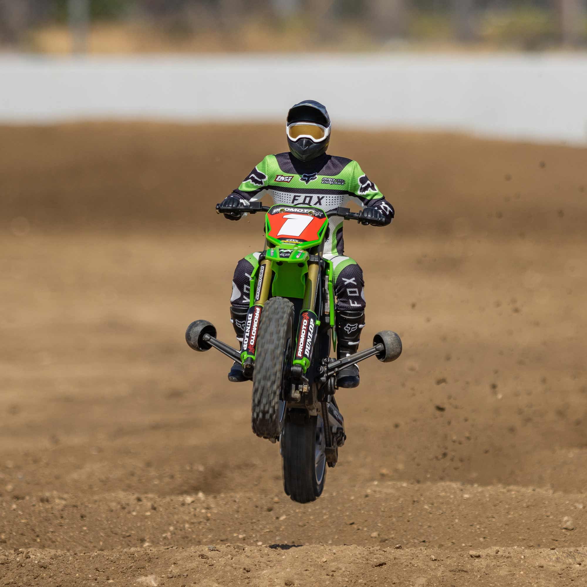Losi RC Motorcycle Promoto-MX 1/4 Motorcycle Ready-To-Run Combo Includes Battery and Charger Pro Circuit LOS06002 Green Other Gas Tank Motorcycle etc.