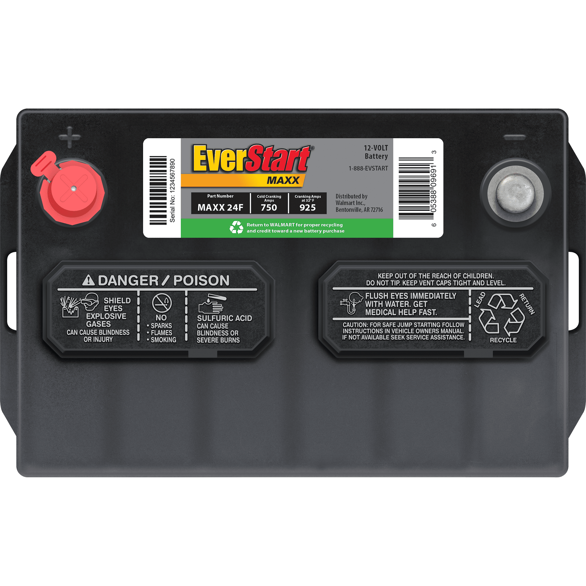 EverStart Maxx 12V Battery, Group Size 24F
