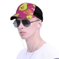 thumbnail image 4 of Disketp Pink Green Avocado Print Trucker Hat Men Women - Mesh Baseball SnapBack Cap, 4 of 7