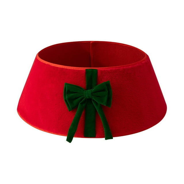 kurtrusly Plush Tree Stand Cover With Quick-folding Function Convenient Solution For Holiday Cleanup Christmas Tree Collar red 56*20cm