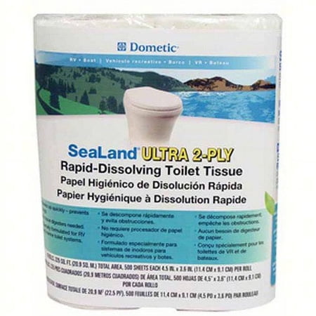 SeaLand Rapid-Dissolving Toilet Tissue-4 Rolls Per Pack, 500 Sheets Per Roll -