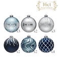 thumbnail image 3 of Valery Madelyn 16ct 3.15" Christmas Ball Ornaments, Blue Silver Shatterproof Ornaments for Holiday Party, 3 of 8