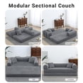 thumbnail image 4 of MDAQMD 82.9"Convertible Sleeper Sofa Bed with Cylindrical Pillow,3-Seat Foldable Couch with Memory Foam,with Fixed-Shape Frame,Corduroy Floor Sofa Lounge Couches for Living Room Bedroom Lounge (Grey), 4 of 9