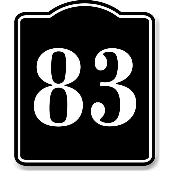 83 Bay Garage Door Plate Field Lane Gate Number BLACK Aluminum Composite Sign