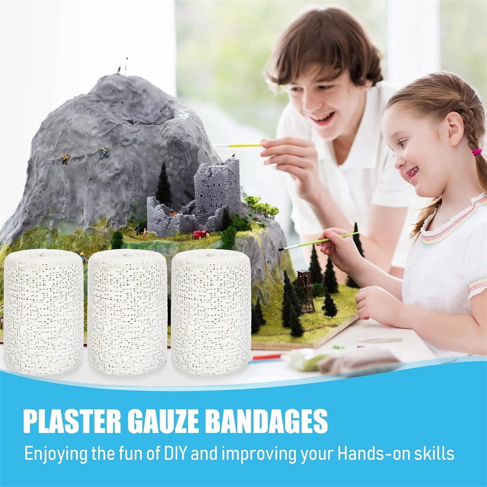 NOGIS 6 Pack Plaster Bandages 4 Inch x 106 Inch White Plasters Cloth Rolls Plaster Gauze Strips Bulk for Craft, Mask Making, Scenery Art, Belly Cast, Body Casts