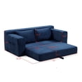 thumbnail image 6 of HAIXIAO 2 in 1 Versatile Foldable Couch Bed in Velvet - High-Density Foam Loveseat with Storage Pockets, for Apartment Office Living Room, No Assembly, Blue, 6 of 11