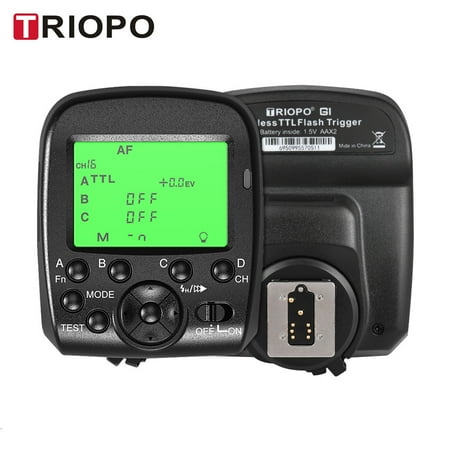 TRIOPO G1 Dual TTL Wireless Trigger with Widescreen LCD Display 1/8000s HSS 2.4G Wireless Transmission 16 Channels for Canon Nikon Series Cameras