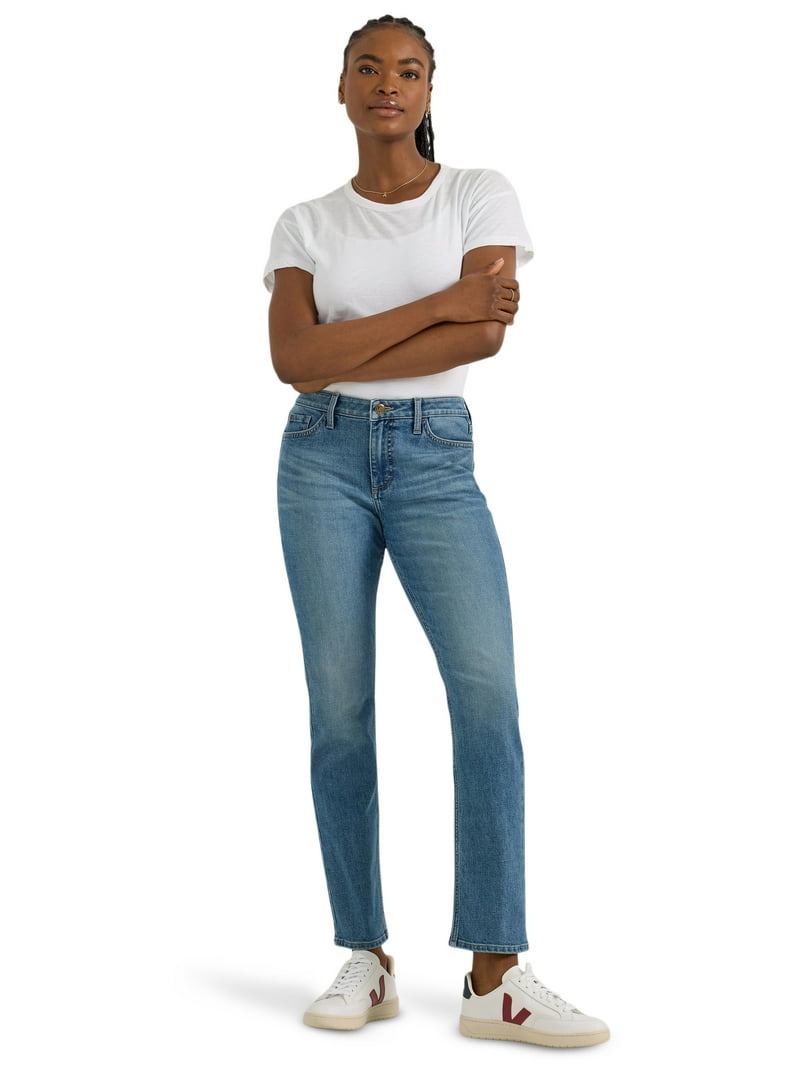 Jean Lee Pour Femme Taille 36 (W27 L30) - Coupe Regular, Bleu Délavé, Occasion Très Bon état
