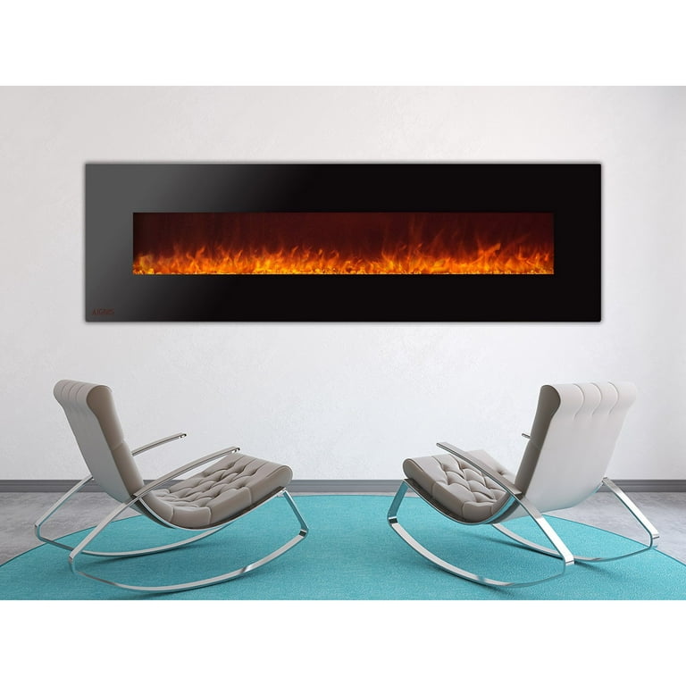 Ignis Royal 95 inch Electric Wall Fireplace with Crystals CSA US Certified