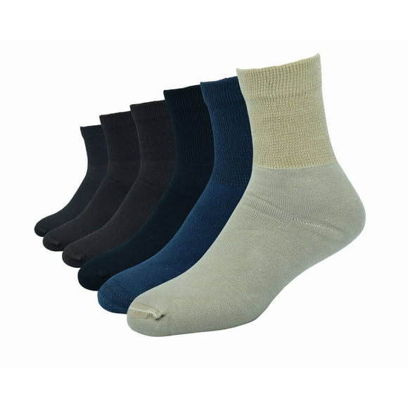 Calcetines para hombre de vestir. Hechos de algodón. Acolchados corto colores surtidos 6 pares