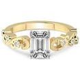 thumbnail image 3 of Emerald Shape 4 Carat IGI Certified Lab Grown Diamond Ring | 14K Yellow Gold |Catrina Cutwork Lab Diamond Engagement Ring | FG-VS1-VS2 Quality Friendly Diamonds, 3 of 5