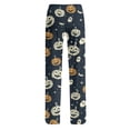 thumbnail image 5 of Garbnen Halloween Pajama Pants Women Pumpkins Print Womens Lounge Pant Comfy Cute Elastic Waist Fall Winter Wide Leg Women Sleep Pants L, 5 of 8