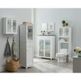 thumbnail image 4 of Pilaster Designs Helsinki Wood Bathroom Floor Storage Cabinet w/ Drawer in White, 4 of 5