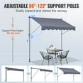 thumbnail image 5 of VEVOR Manual Retractable Awning, 118" Outdoor Retractable Patio Awning Sunshade Shelter, Adjustable Patio Door Window Awning Canopy with 39" Sun Shade Curtain for Backyard, Garden, Balcony, 5 of 10
