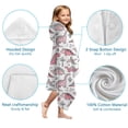 thumbnail image 7 of Pink Dinosaurs Palms Bones Pattern Hooded Bath Towel，60"x35" for Ages 3 To 12 Kids, Quick Dry Lightweight Soft Microfiber Hood Beach Towel Cover Up for Kids, 7 of 7