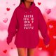 thumbnail image 1 of RKSTN Valentine Gift Woem's Valentines Heart Print Hoodies Plus Size Drawstring Hooded Sweatshirt Top Womens Casual Solid Overszied Graphic Printed Loose Comfy Hood Fall Spring Clothes, 1 of 6